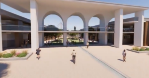 Render showing entrance to new Akademia campus